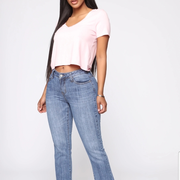 Fashion Nova Carrie V-Neck Top -PINK - Picture 3 of 7